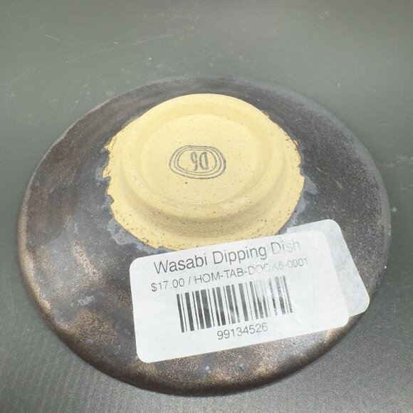 Hand Made Crystalline Pottery Round Wasabi Dipping Dish Plate Signed Crafted VTG - Picture 5 of 13